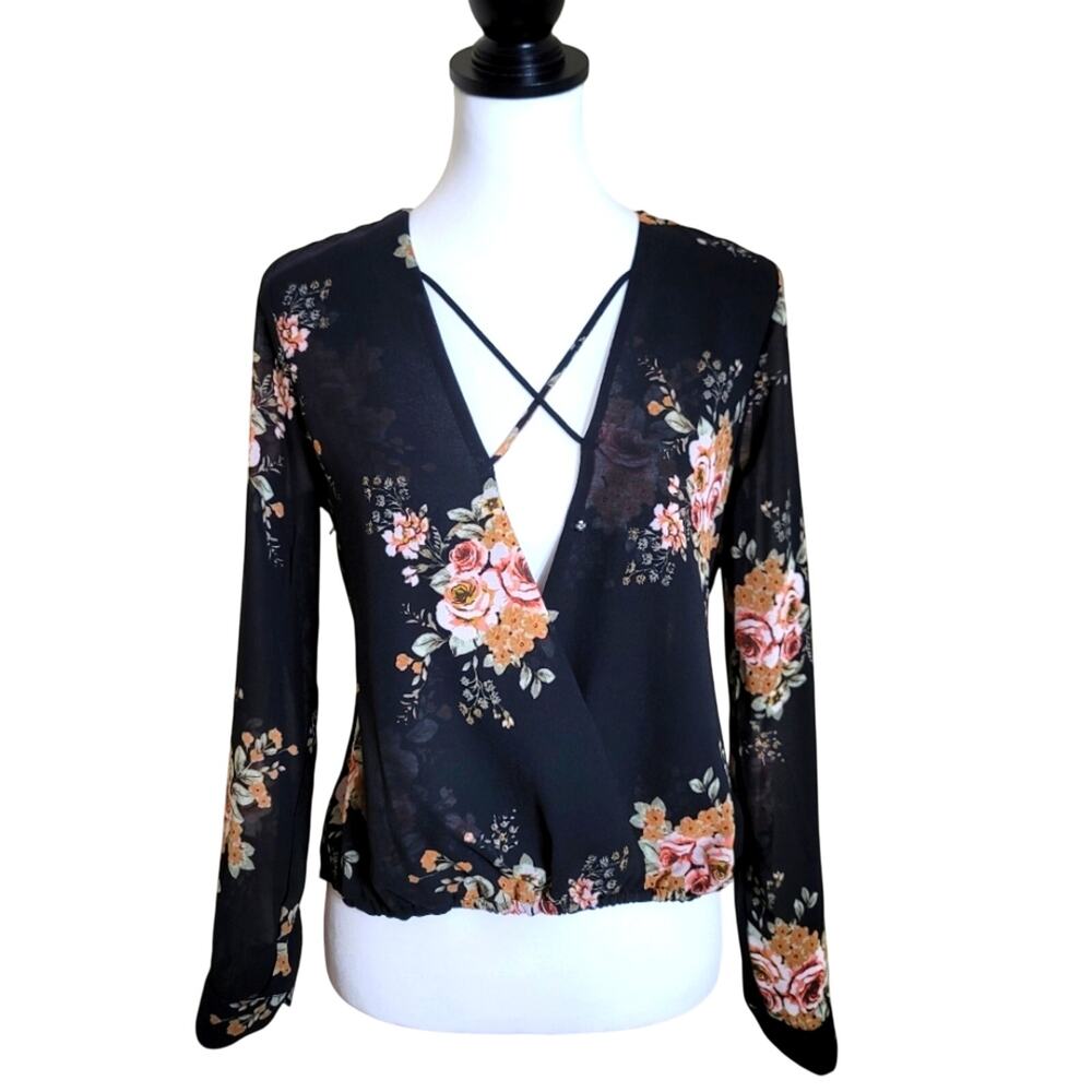 Floral Flowy Blouse, Small, Business Casual Top